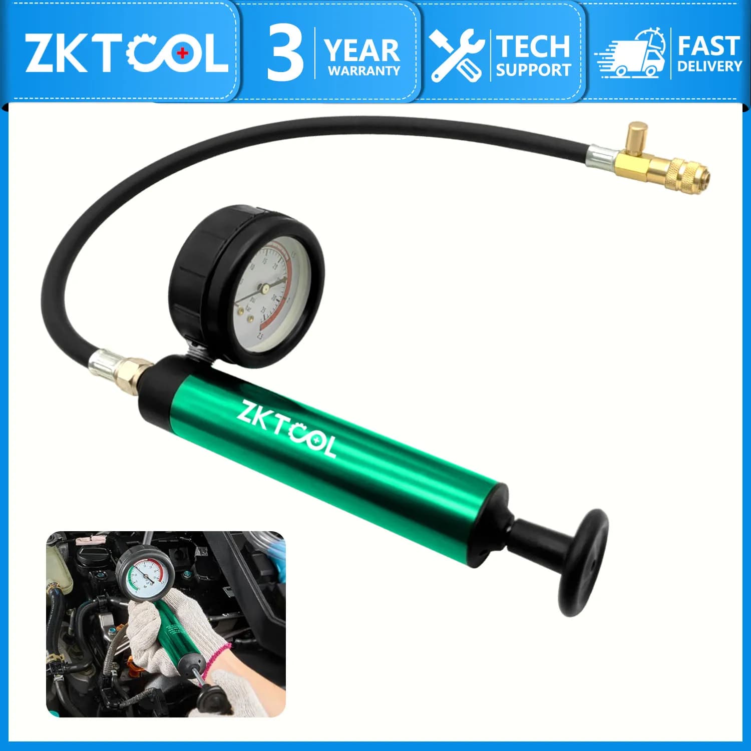 Kit Tester di Pressione per Radiatore Auto in Alluminio, Adattatore Compatibile con Vari Modelli di Auto