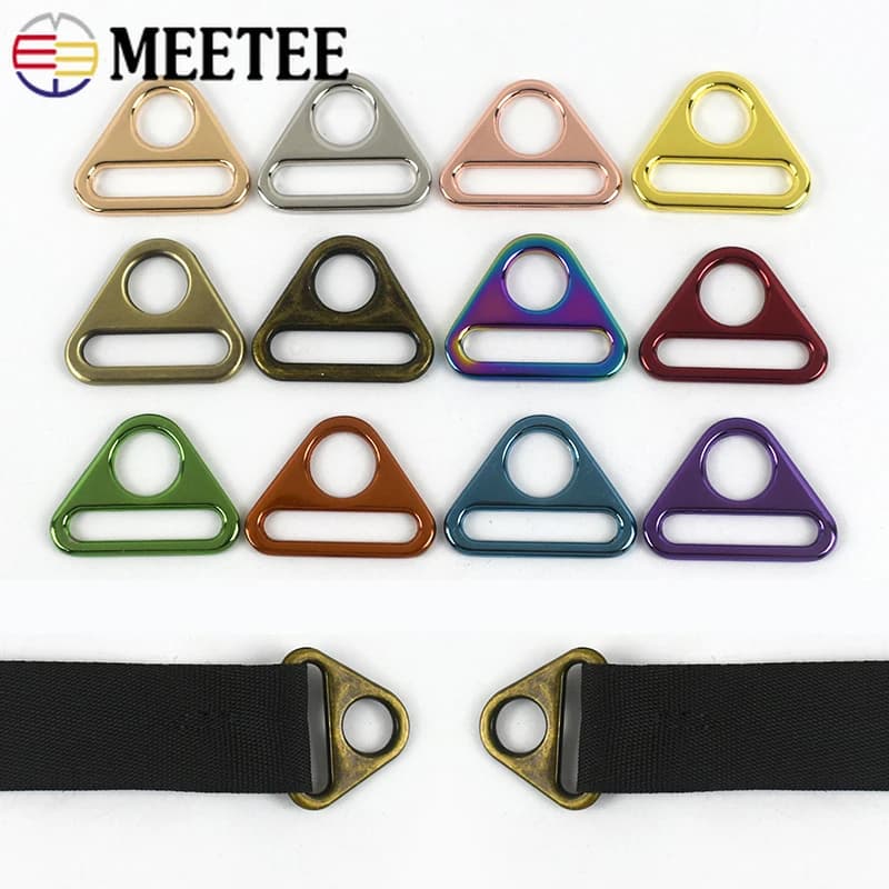 10 Pezzi Fibbie Metalliche da 25mm per Cinghie Borsa, Anelli Bikini, Fibbie Regolabili per Nastro, Fibbie a Triangolo per Cinture, Accessori Fai da Te