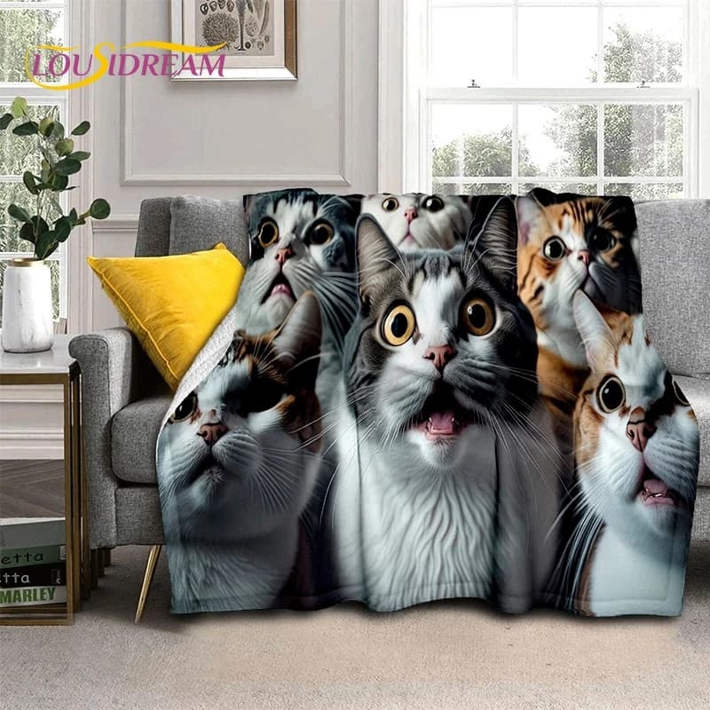 Gatto persiano 3D, simpatico gatto Calico, coperte morbide cartone animato Ragdoll, tenere in caldo la coperta per letti da Picnic divano casa camera da letto regalo bambino