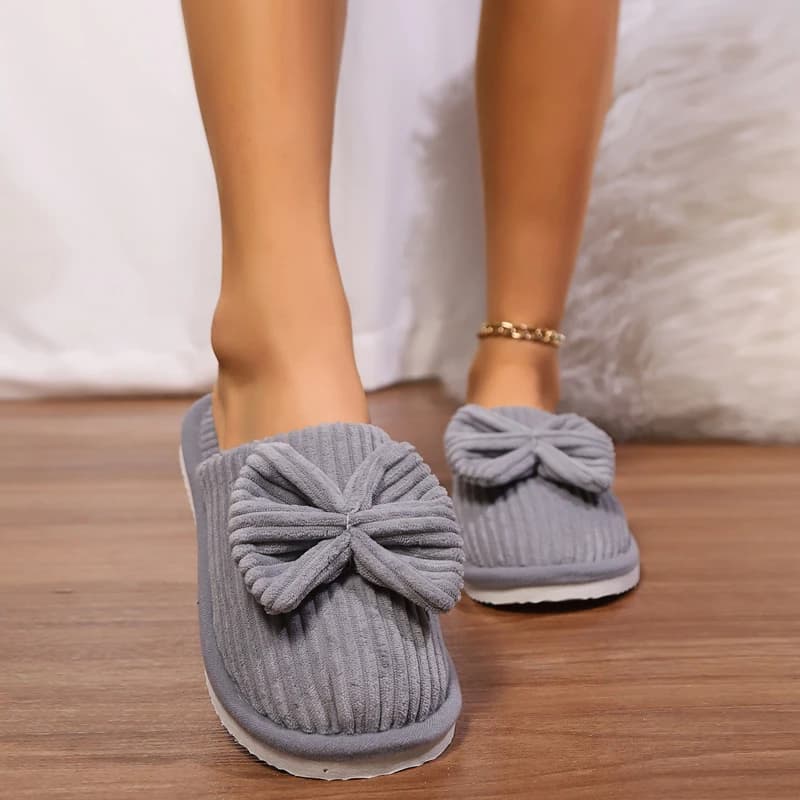 Pantofole da donna alla moda con fiocco Autunno/Inverno per camera da letto interna Pantofole morbide e calde leggere e confortevoli per la casa Zapatos
