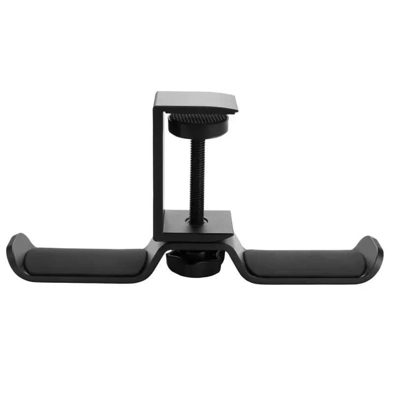 B68C Supporto per cuffie doppio sotto la scrivania, gancio per cuffie da scrivania universale per giochi per PC, rotazione a 360 gradi, supporto per auricolari