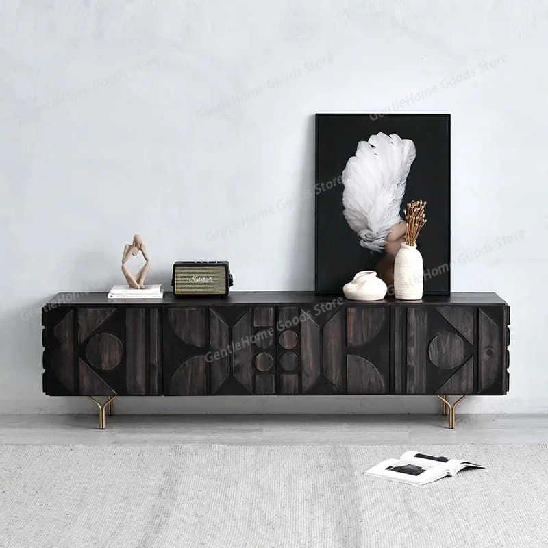 Modern Soild Wood Tv Stands Minimalist High End Monitor Design Shelf Tv Table Organizer Drawers Creativity Muebles Furniture