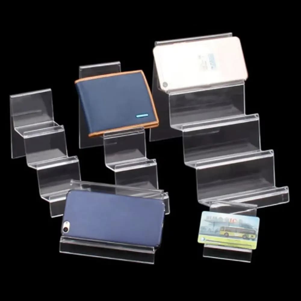 Espositore per portafoglio per cellulare in acrilico durevole Scaffale per occhiali multistrato trasparente addensato