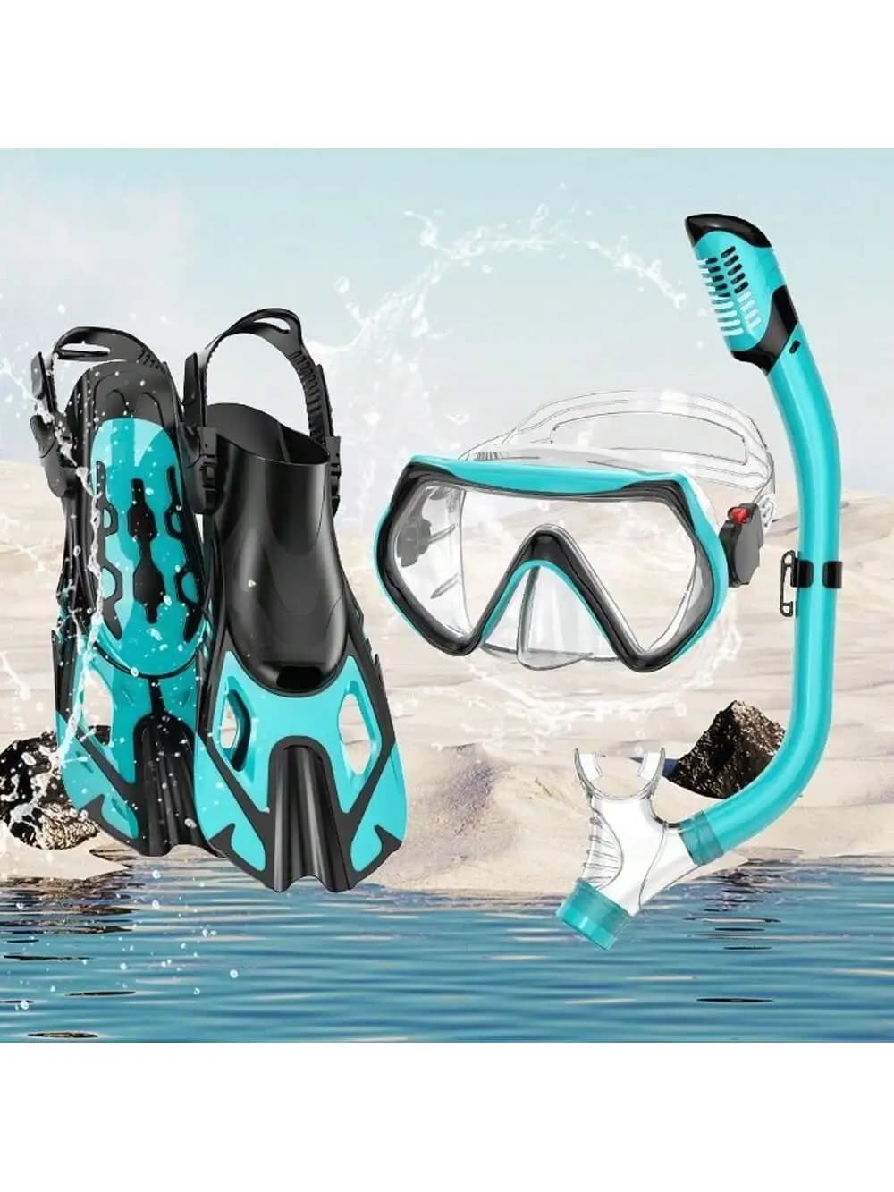 Snorkeling mask in three pieces, waterproof underwater goggles, adult swim glasses, scuba diving, snorkeling, apnea, advanced level