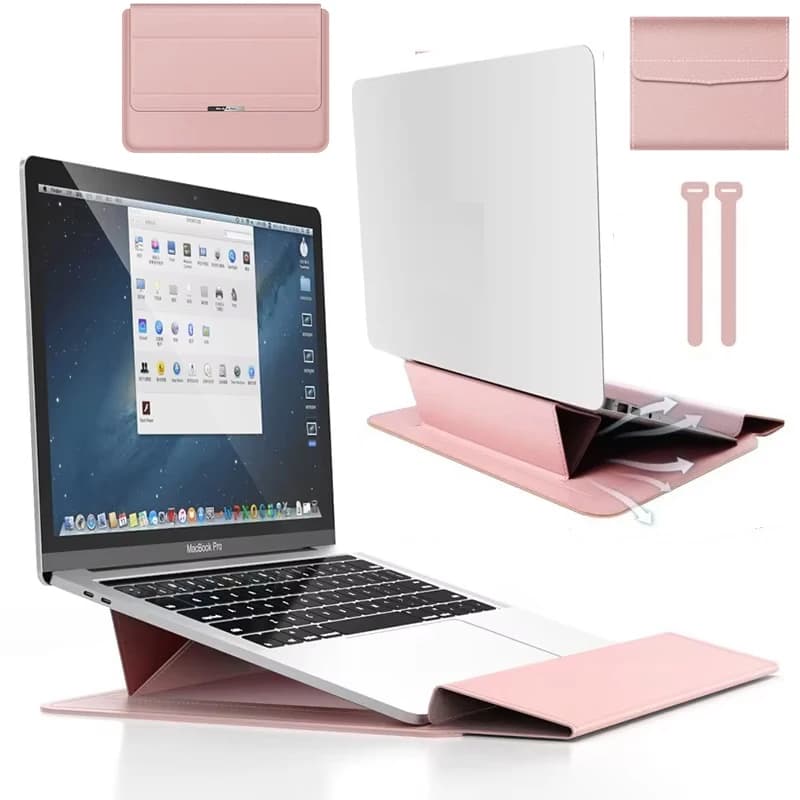 Custodia per laptop Honor MagicBook Art 14 X14 in pelle PU con chiusura magnetica, supporto pieghevole, poggiapolsi, borsa per caricabatterie e cavo