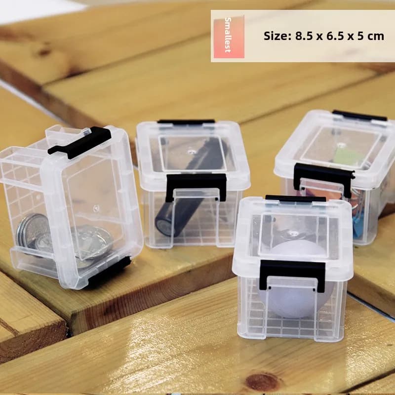Scatola di Stoccaggio Trasparente in Plastica, Contenitore Portatile per Auto, Organizzatore per Giocattoli, Abbigliamento e Articoli per la Casa, Stile Semplice