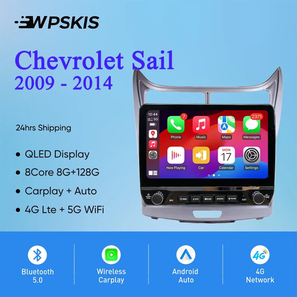 Android 14 8G Ram 128G Autoradio DVD GPS di Navigazione Registratore a Nastro Per Chevrolet Sail 2009 2011 2013 2014 Auto sistema intelligente