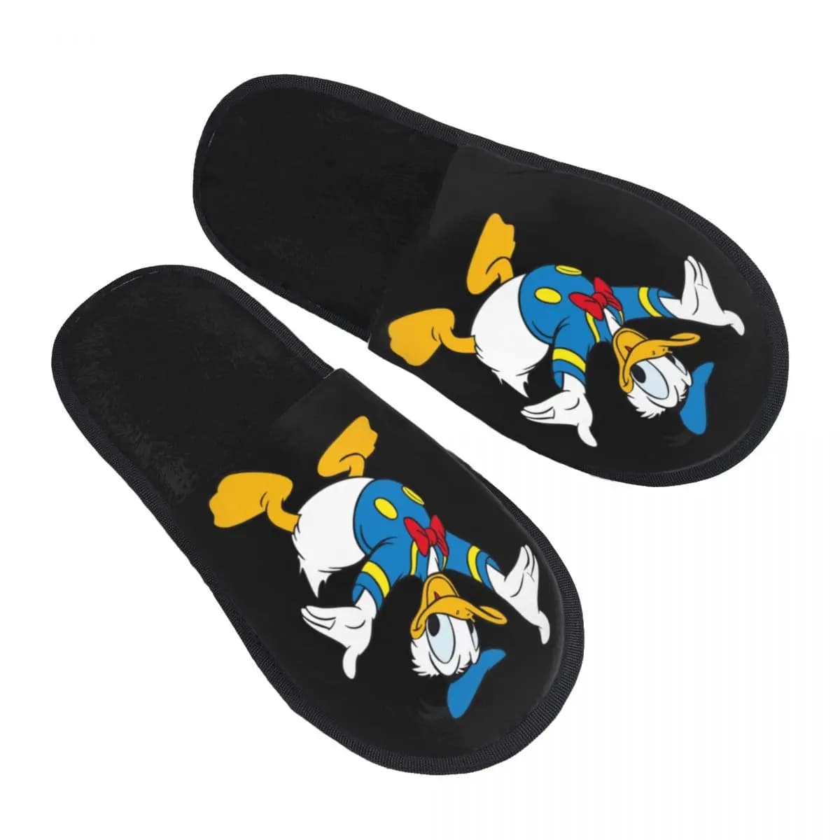 Custom home Slippers with Paperino cartoon, comfortable memory foam woman slippers, slip-on for bedroom