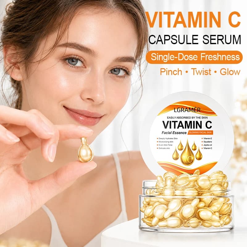 40 capsule di essenza idratante alla vitamina C, essenza viso nutriente e idratante, essenza idratante profonda adatta per i viaggi