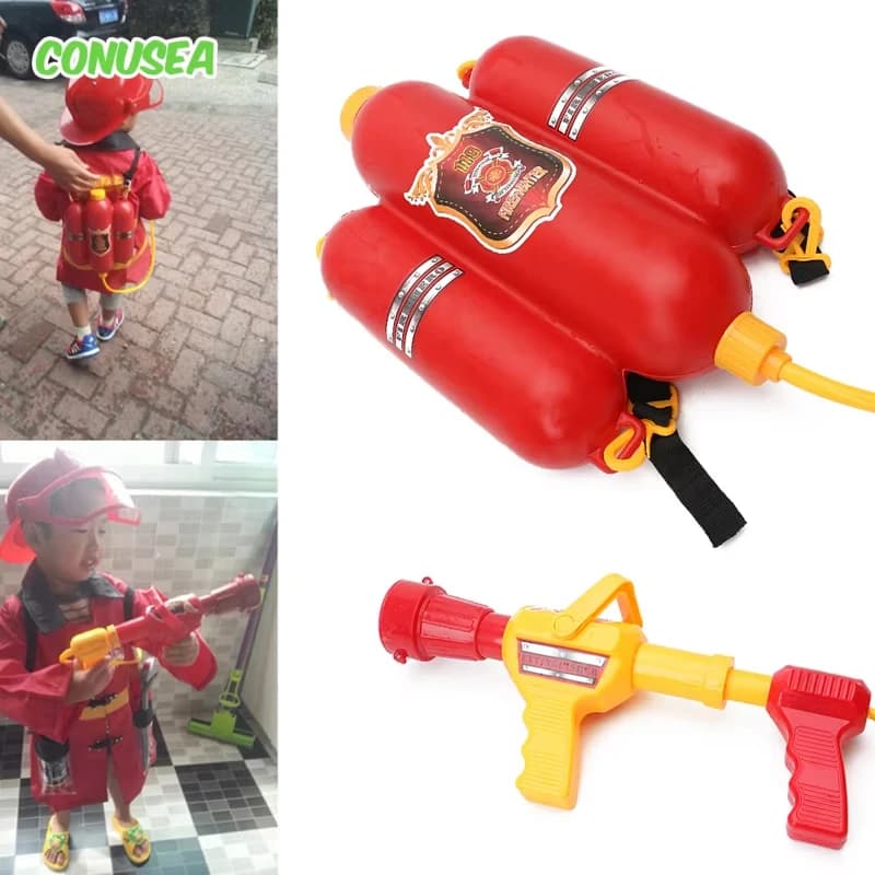 Zaino antincendio Pistola ad acqua Pistole ad acqua pompiere di grande capacità Tirare sparare Piscina estiva Giochi d'acqua da spiaggia Giocattolo da esterno Regalo per bambini