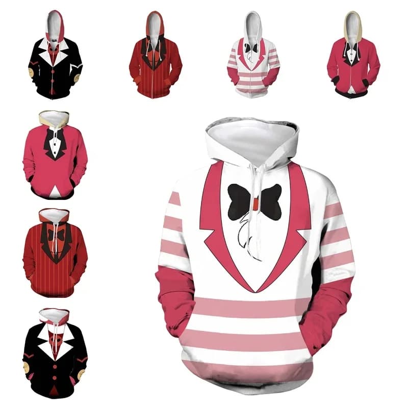 20262026 122026 11Anime Hazbin Hotel Pullover Charlie Morningstar Hoodies Cosplay Hooded Alastor Printing Jacket Zipper Streetwe