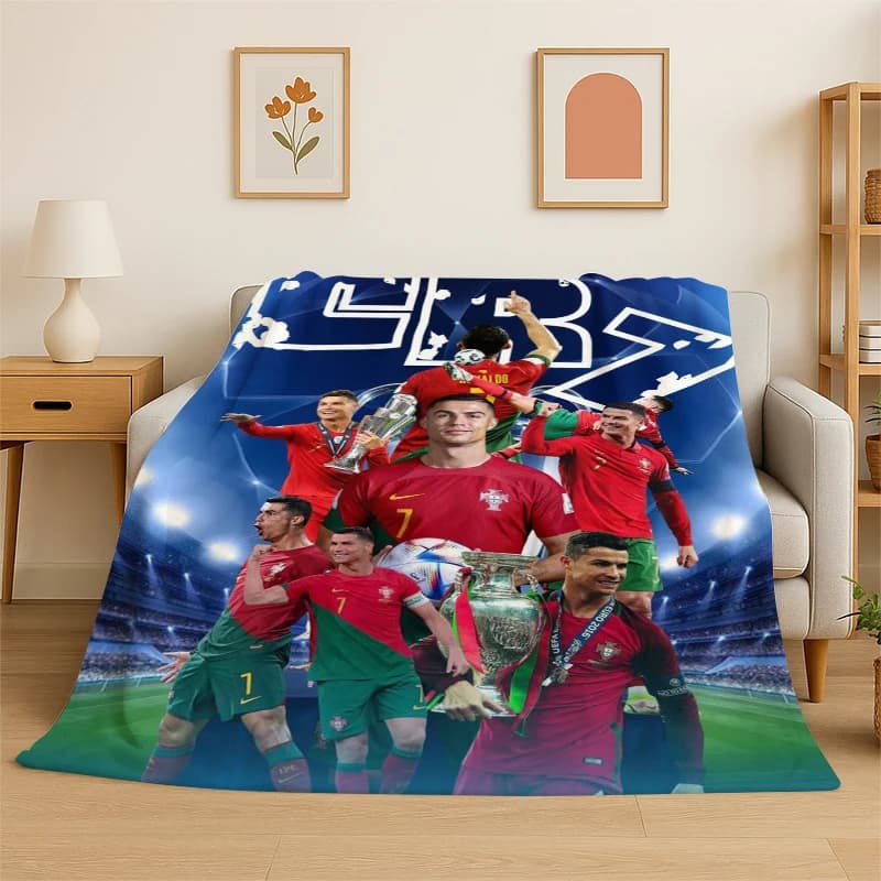 Coperta in Flanella CR7 Goat R-Ronaldo Football Star, Morbida e Calda, per Camera da Letto, Soggiorno, Viaggi, Campeggio, Picnic, Bambini