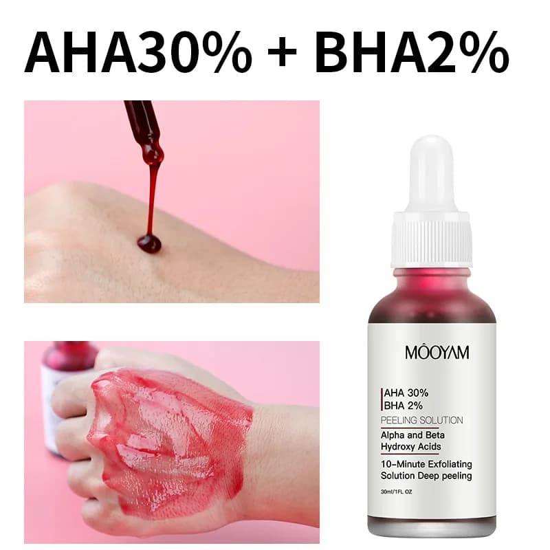 AHA BHA Exfoliating Face Serum – Glycolic Acid Salicylic Acid Pore Cleanser Deep Cleansing Oil Control Serum for Oily Skin