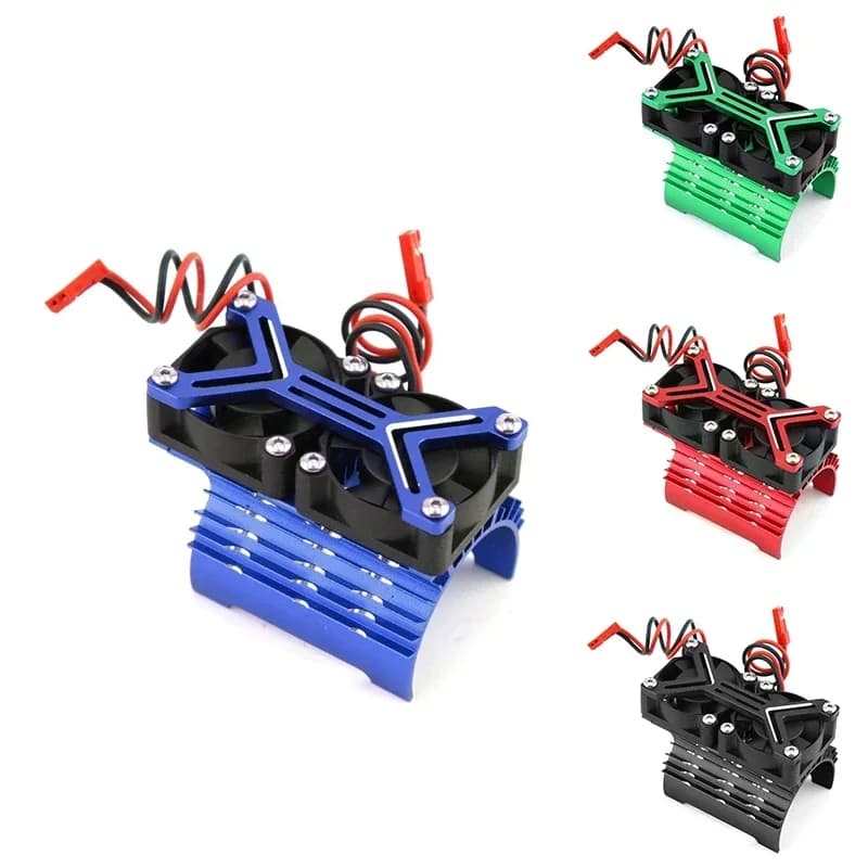 Metallo Doppia Ventola di Raffreddamento 4068 4074 4082 4268 4274 Dissipatore di Calore Del Motore 40-42Mm per 1/7 1/8 Arrma TRAXXAS RC Auto Parti di Aggiornamento