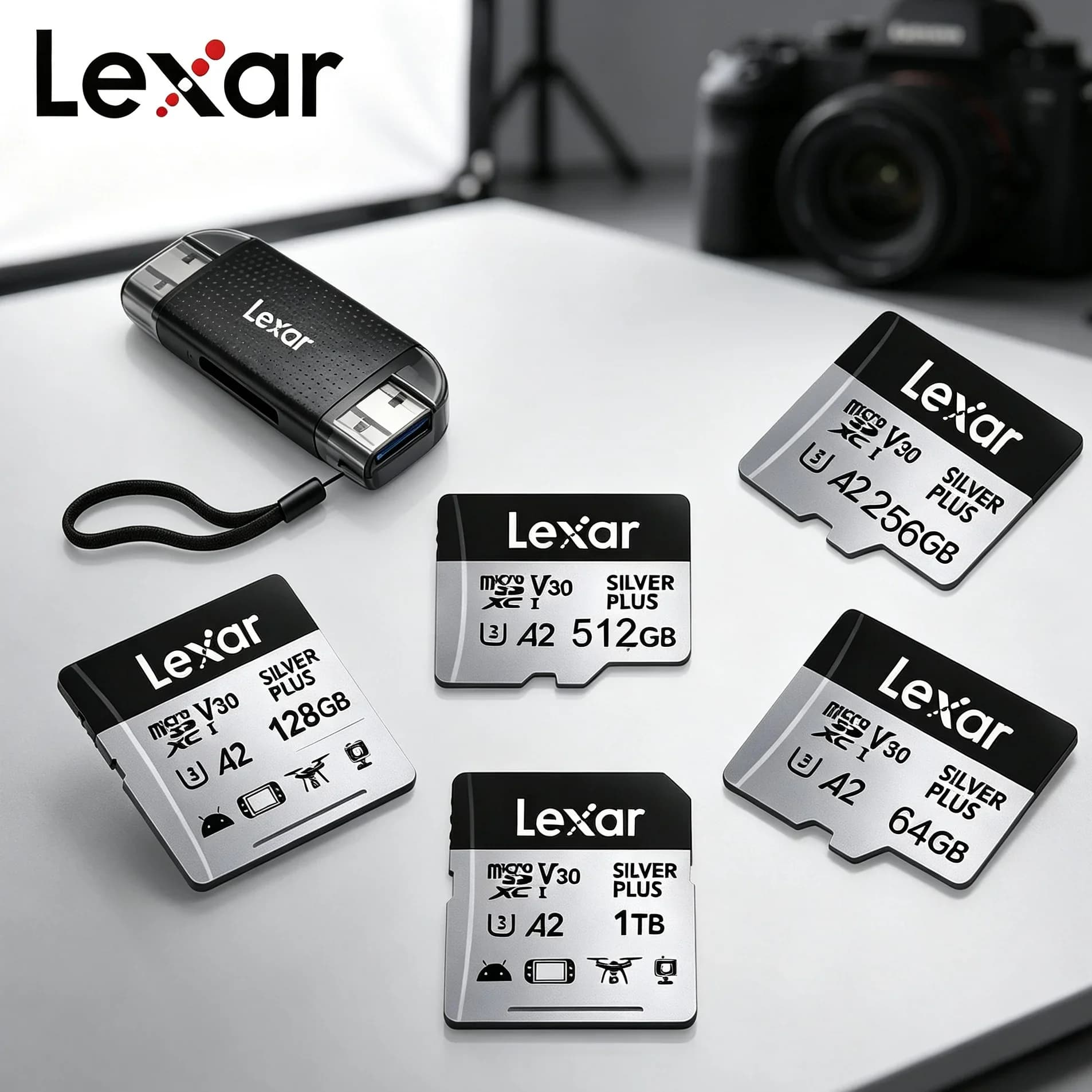 High‑Speed Lexar Micro SD Card V30 A2 205MB/s TF Card 4K Video MicroSDXC for DJI Drone Surveillance Camera 64‑1TB