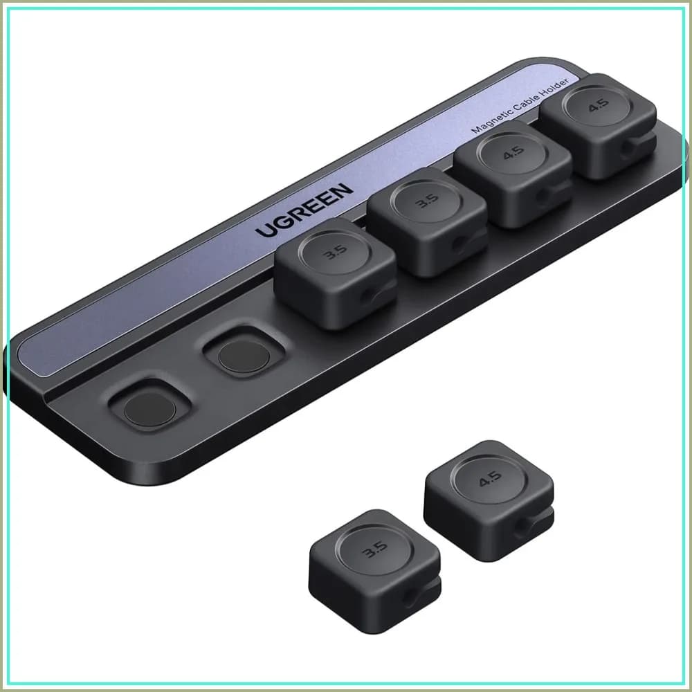 Magnetic Cable Organizer 6 Pack, Silicone Cord Clips for Desk, Car, Home Office