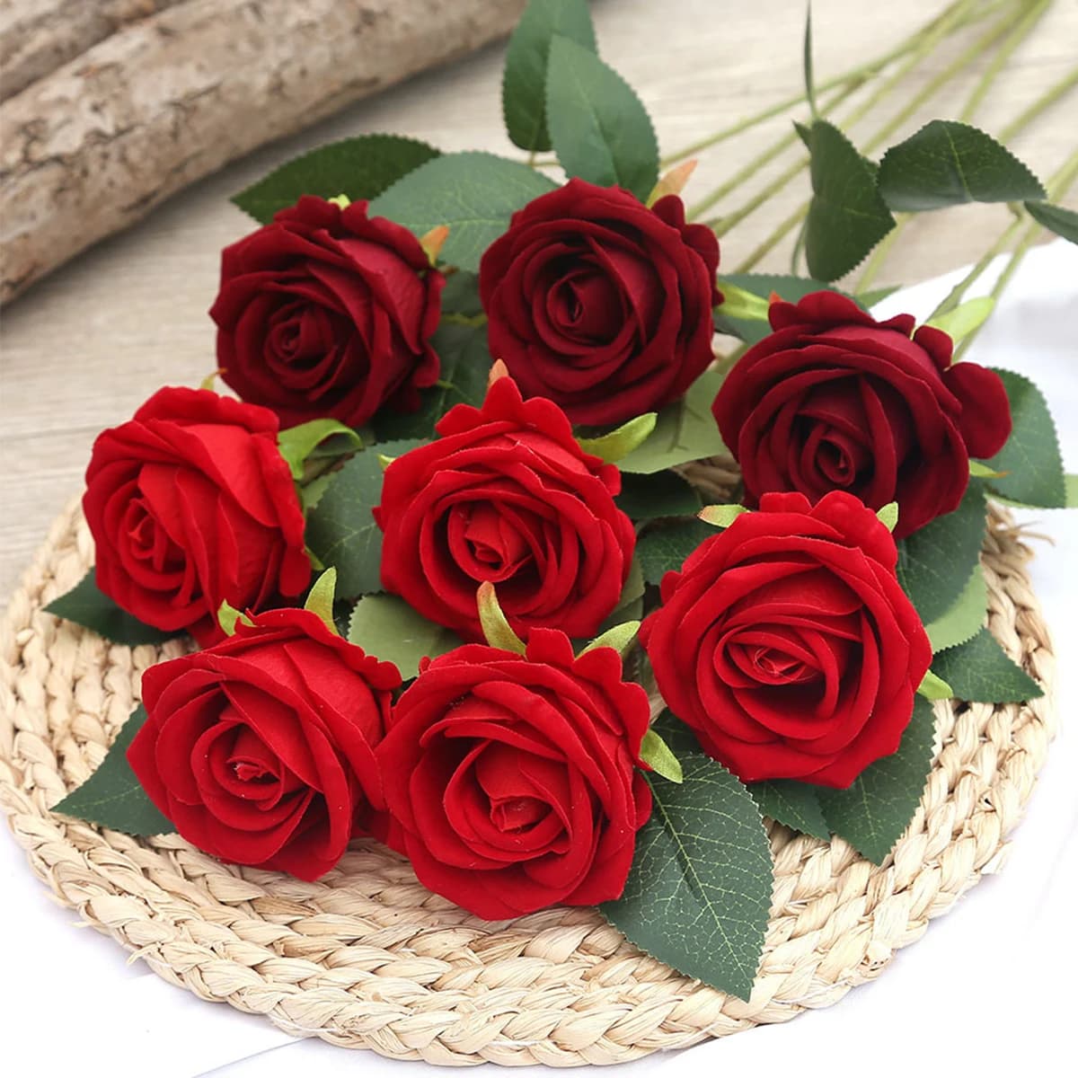10PCS Silk Simulated Roses Valentine's Day Birthday Gift Wedding Bridal Handheld Flowers Home Decoration Artificial Plants