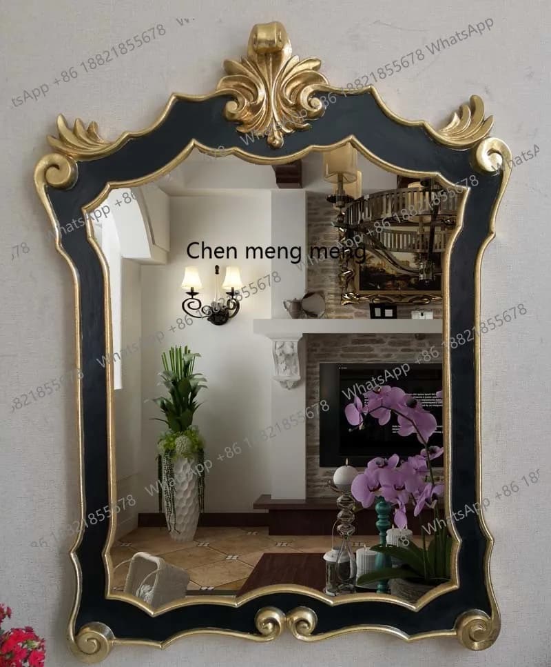 Nuovo specchio da bagno europeo a forma speciale Specchio cosmetico quadrato Specchio per trucco Soggiorno Sala da pranzo Camino