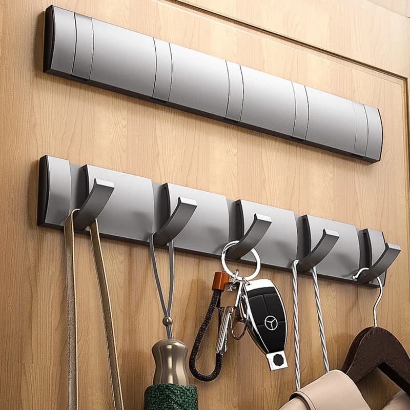YUNJIEYA Ganci per porte pieghevoli Appendiabiti Senza chiodi Punch Appendiabiti da parete Gancio Appendiabiti per accessori da cucina per il bagno