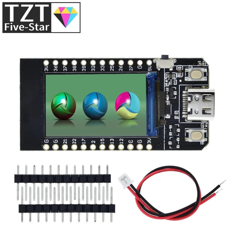 Scheda di sviluppo modulo compatibile WiFi e Bluetooth T-Display ESP32 con display LCD da 1,14 pollici CH9102 per Arduino