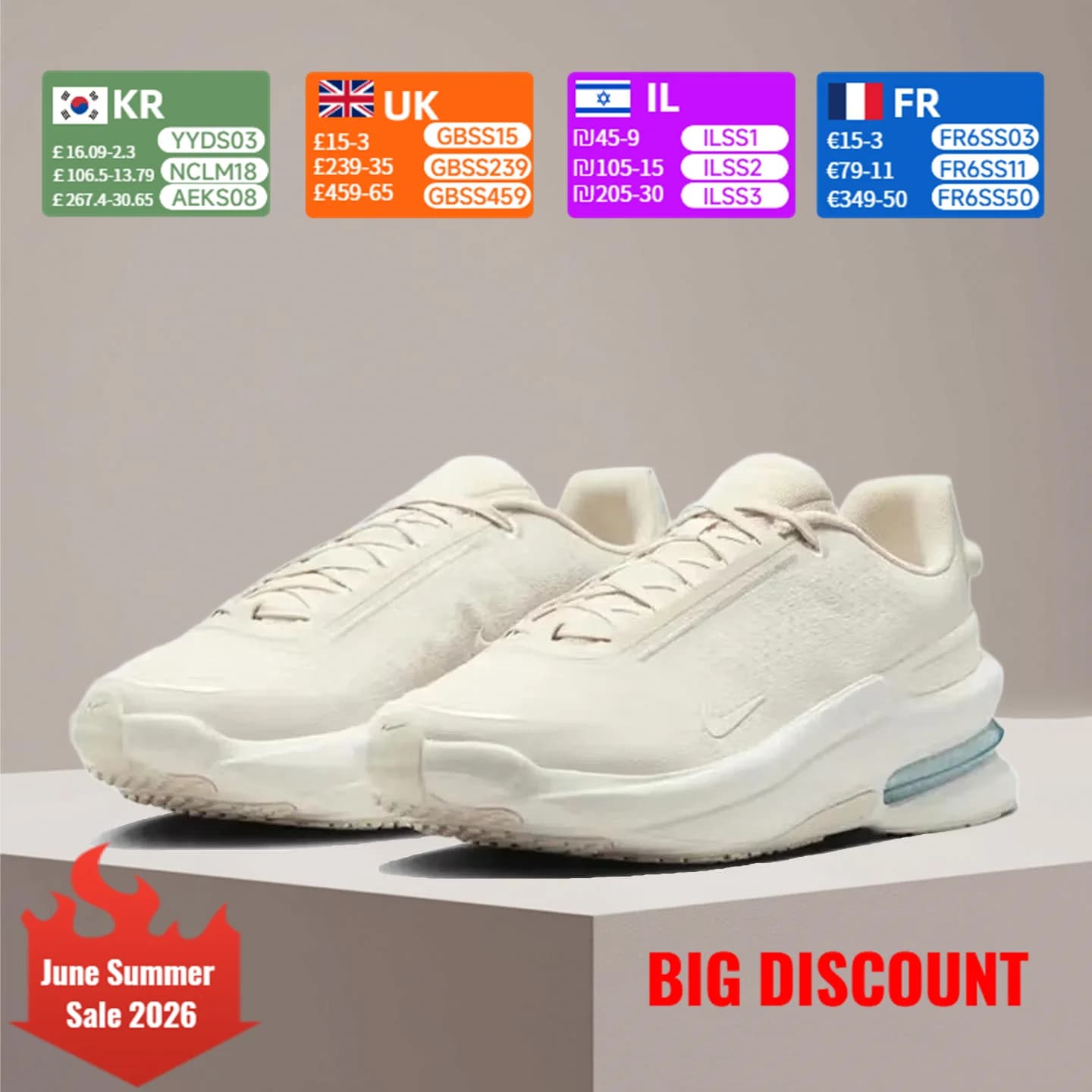 Nike Air Zoom Upton SC Comode scarpe da corsa casual basse, leggere, antiscivolo, resistenti, unisex, beige IB2746-101