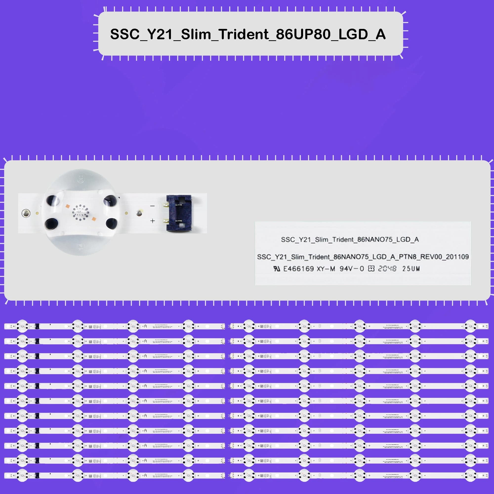 LED Backlight Strips For 86NAN090VNA 86UP8050PVA 86UQ90006 86UQ90006LC 86UQ9000 86UR78006 86UR78006LC 86UR7800