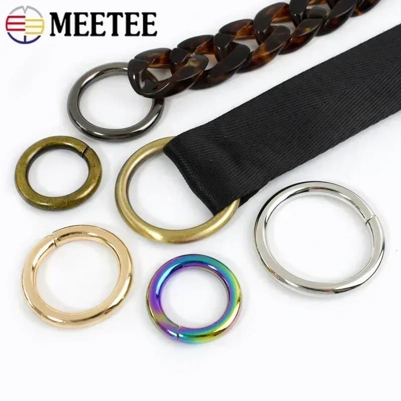 20 Pz Meetee 13-50mm Metallo O Anelli Fibbia Borsa Cinghia Collegamento Claps Portachiavi Tessitura Gancio Anello Fibbie Accessori Hardware FAI DA TE
