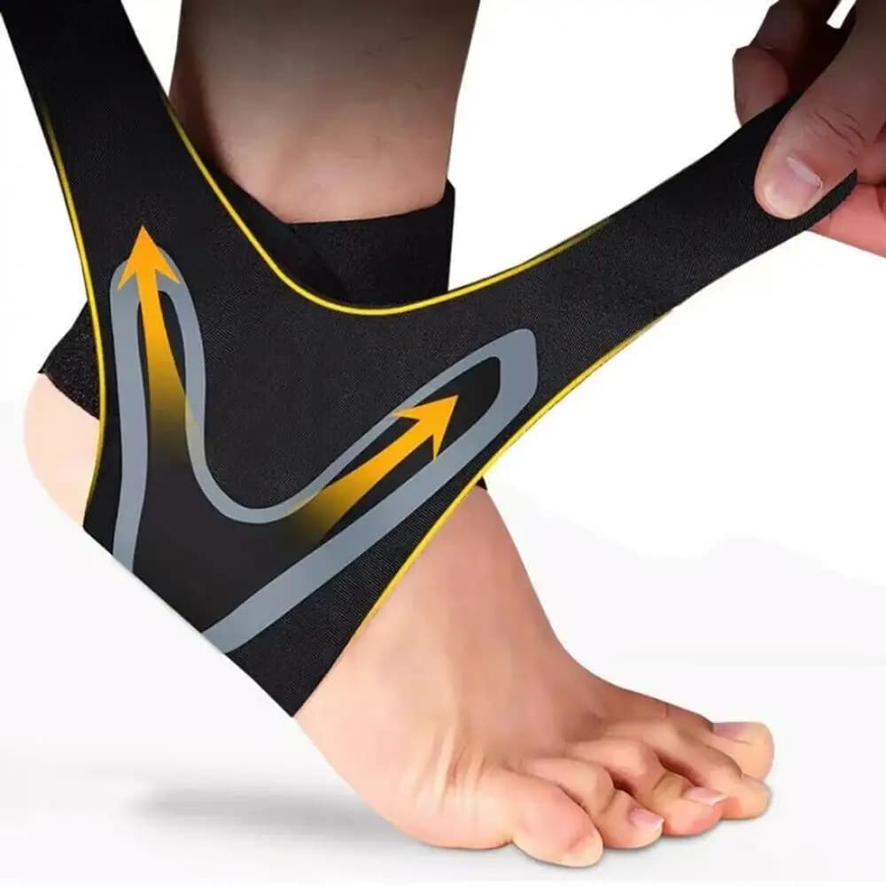 1 paio di tutore per caviglia, manica di compressione, fasciatura elastica per il piede, avvolgimento protettivo, calzini sportivi, manica per il piede in neoprene traspirante