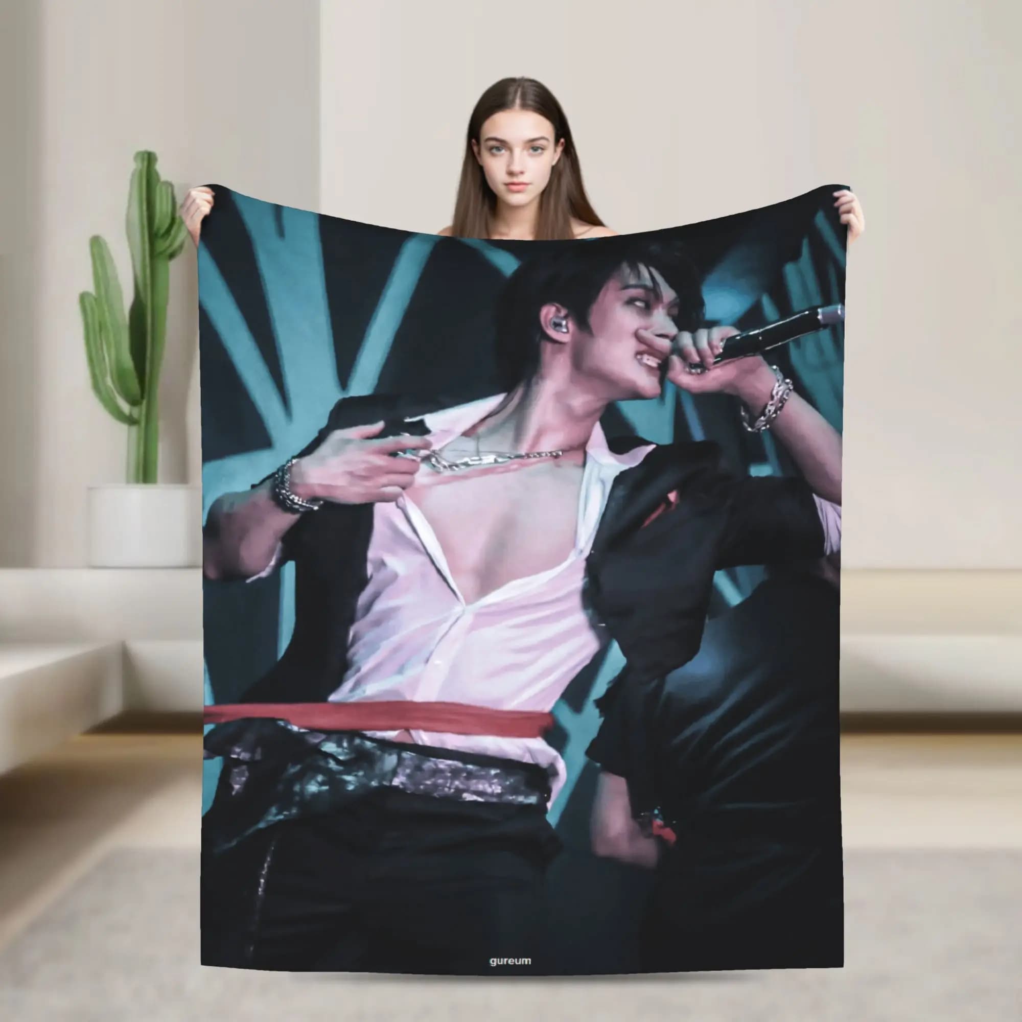 Mingi Ateez Band Blanket Super Soft Plush Throw Blanket For Couch Chair Sofa Bed Airplane Travel Flannel Bedspread Bed Cover