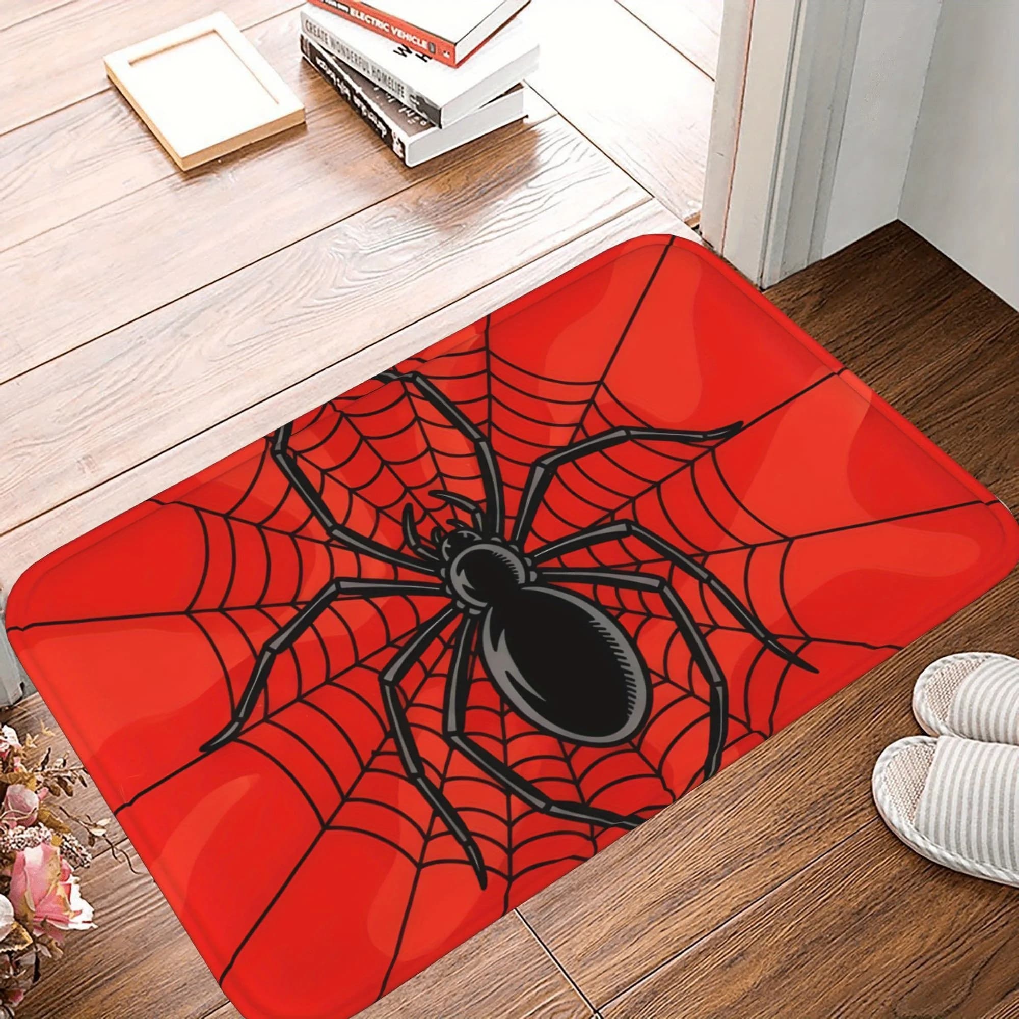 1PC Halloween Spider Tappeto da cucina Tappetino antiscivolo Design pop Tappeto da bagno Tappetino da bagno Tappeto per la casa Lavandino Lavanderia Decor
