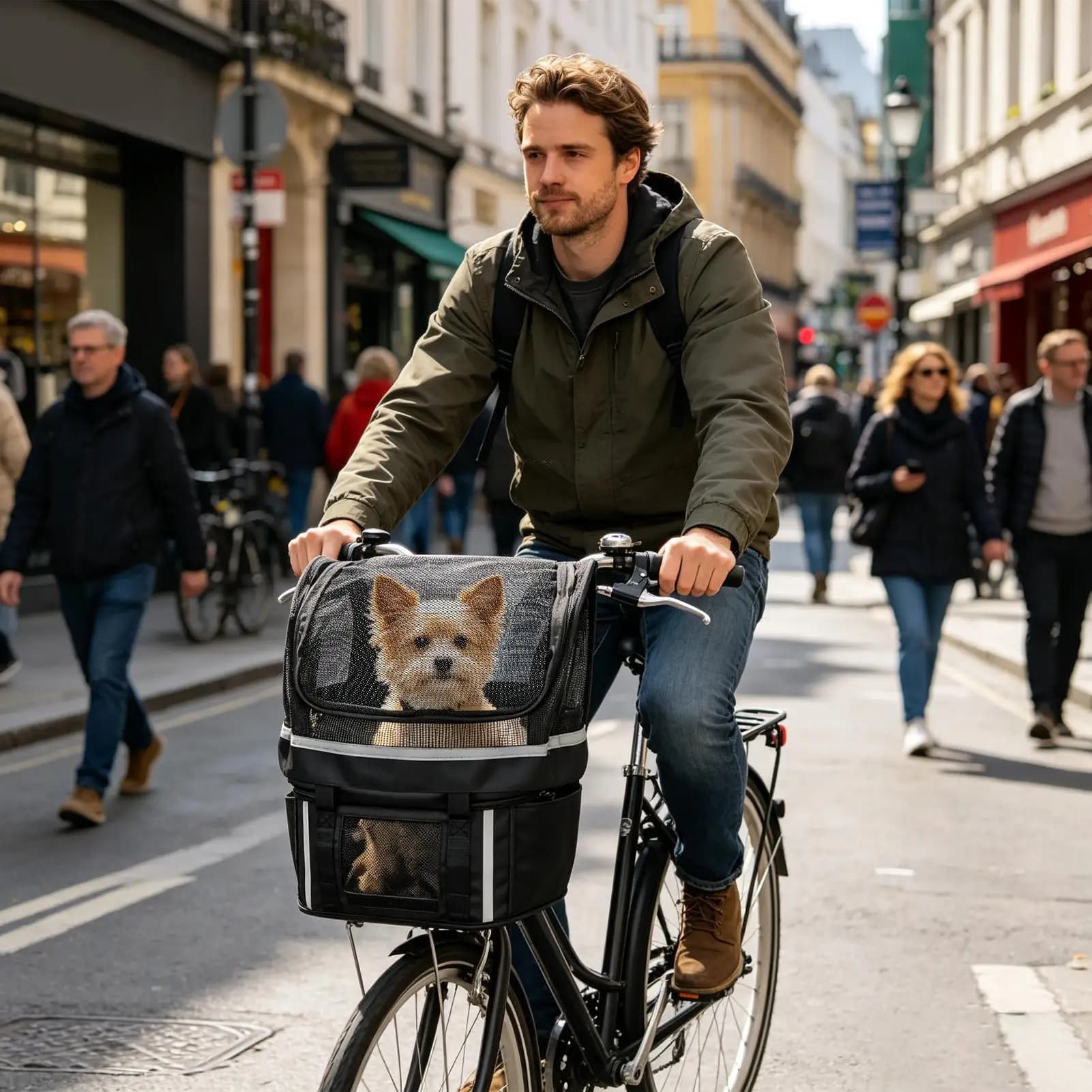 Dog Basket For Bike Cat Handlebar Carrier With Window Bike Handlebar Pet Basket For Daily Leisure Commuting Outdoor Urban Road