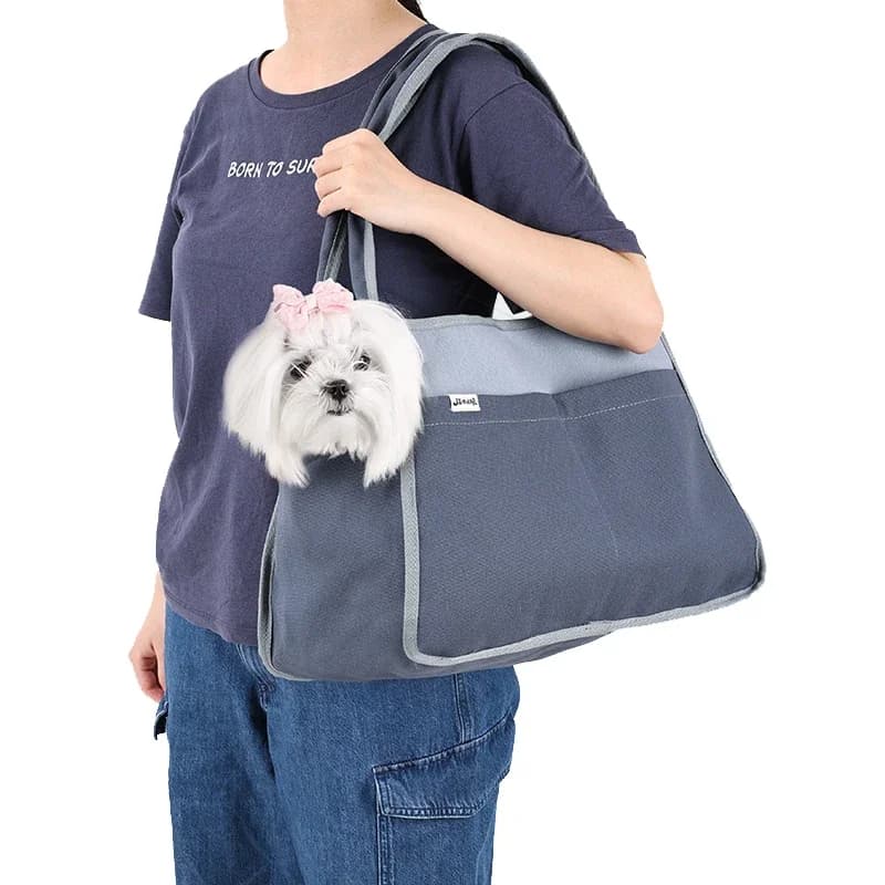 Canvas Dog Carrier Bag for Small Dogs Summer Breathable Soft-Sided Travel Bag for Cat or Puppy Light Weight Pet Shoulder Carrier