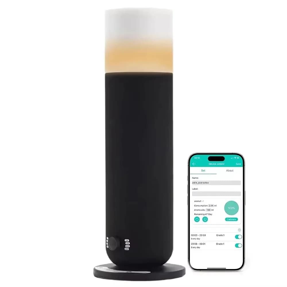 Diffusore di Aromi Senz'Acqua 120ML con Bluetooth, Timer Regolabile e Rotazione per Casa, Stanza, Hotel