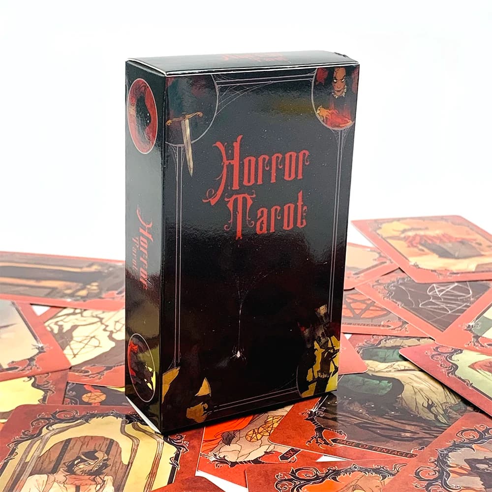 Horror Tarot Deck Card Game Full English Fortune Divination Tarot Cards For Beginner ,Suitable For Family Gathering Board Game