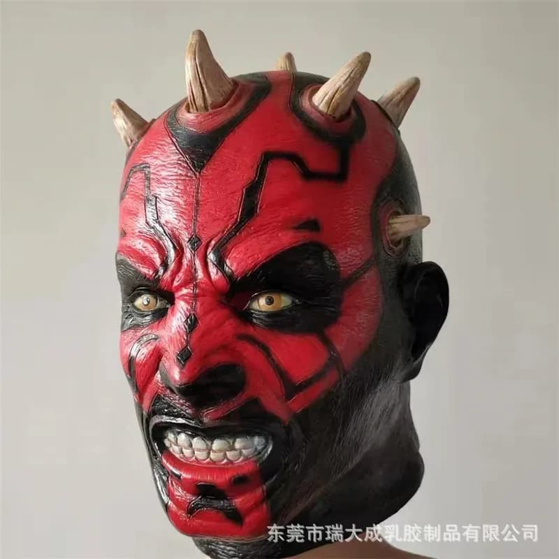 Cosplay Darth Maul Maschera per uomo adulto Halloween Maschere in lattice a testa intera Casco Party Masquerade Prop