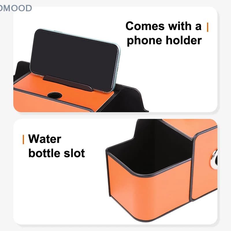 Organizer per sedile posteriore per auto Borsa portaoggetti interna in pelle multifunzione Appeso per sedile posteriore Portabicchieri per acqua Accessori auto