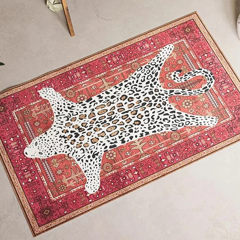 Tappeto da soggiorno tigre di ispirazione marocchina Tappeto etnico Grande facile da pulire Lavabile antiscivolo Camera da letto Elegante tappetino per la casa