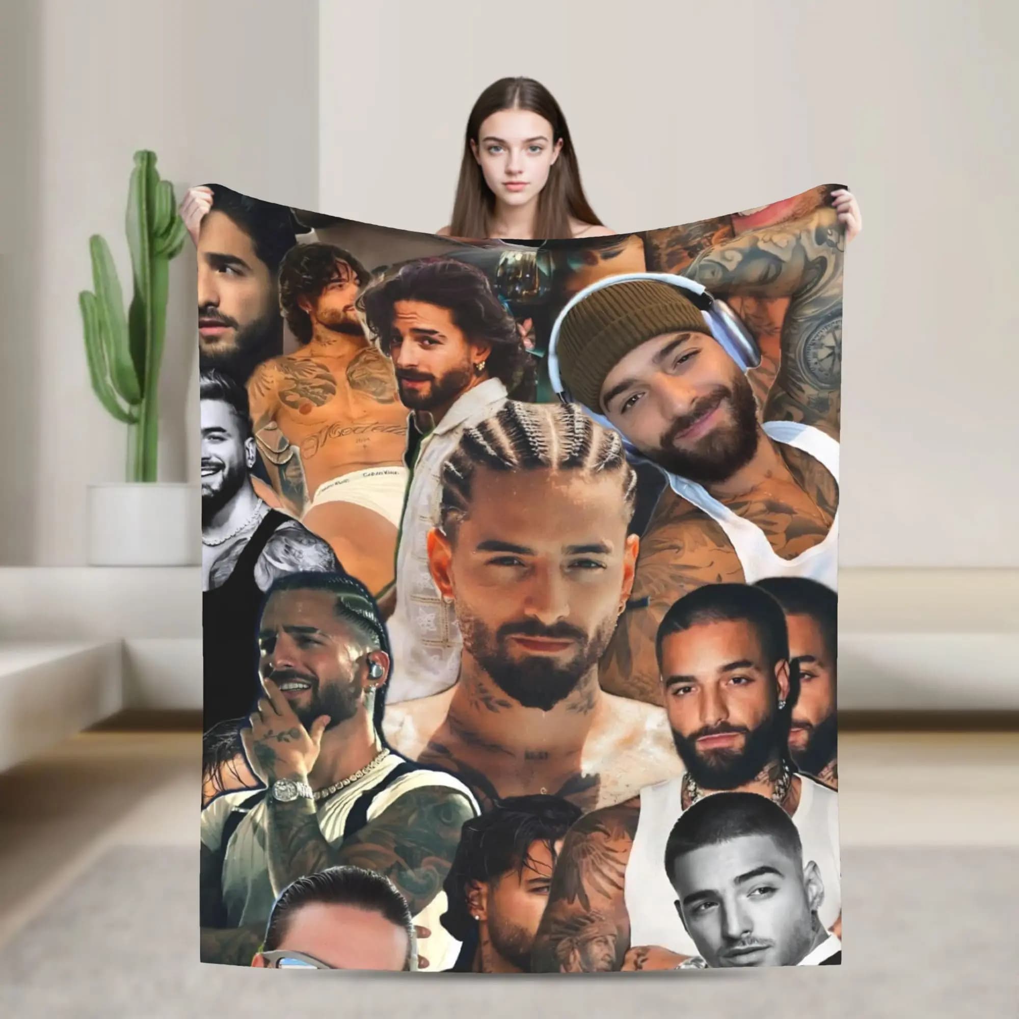 Maluma Rapper Blankets Soft Novelty Plush Throw Blanket For Couch Chair Sofa Bed Camping Flannel Bedspread Bed Cover