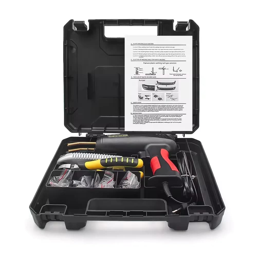 XC-200 200W Cucitrice a caldo Paraurti per auto Riparazione Pistola per saldatura con pinze Chiodi Riscaldamento Fusione Kit di macchine utensili per la riparazione della plastica