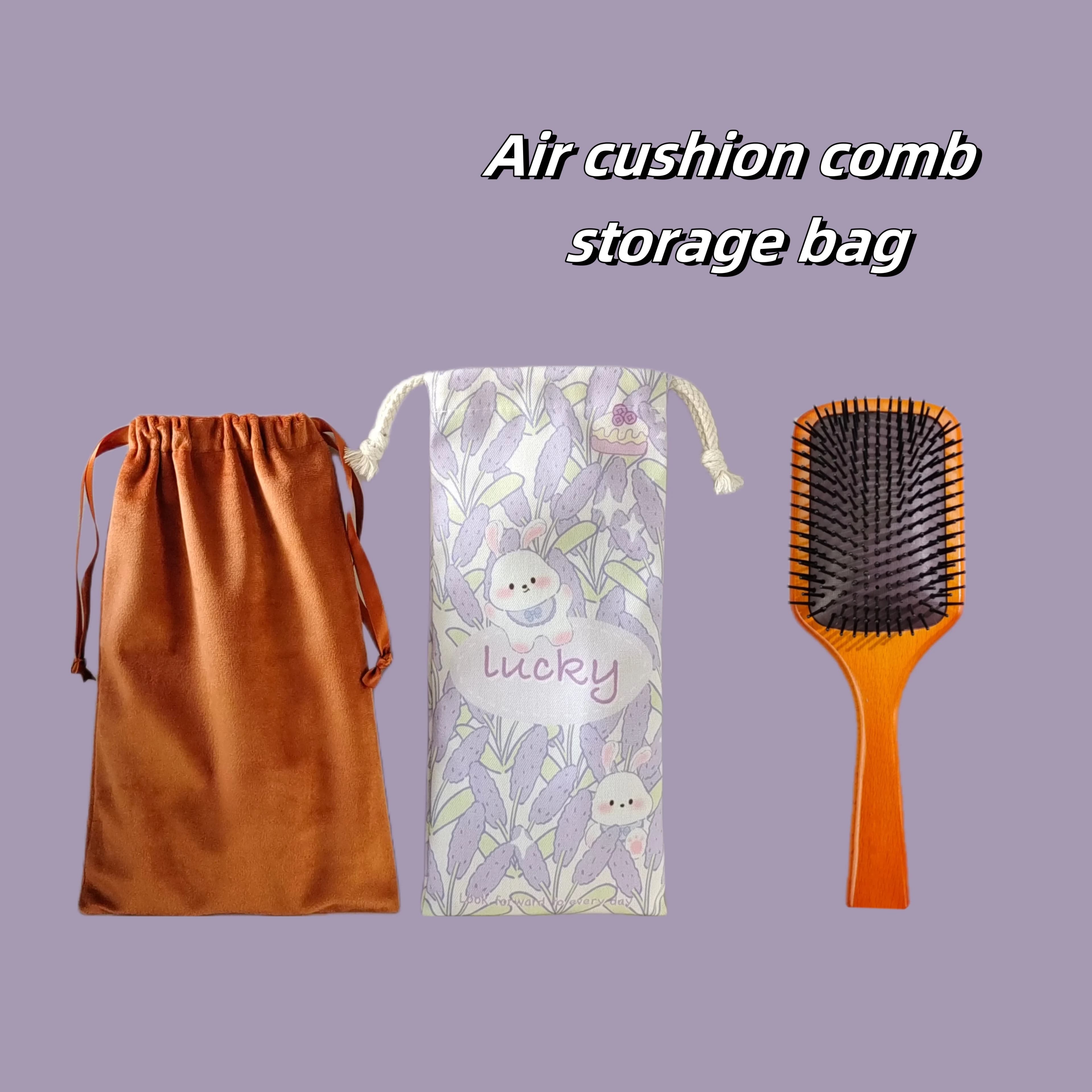 Cuscino d'aria pettine dispositivo di bellezza selfie stick storage bag nuova borsa antipolvere in velluto di tela carina e semplice
