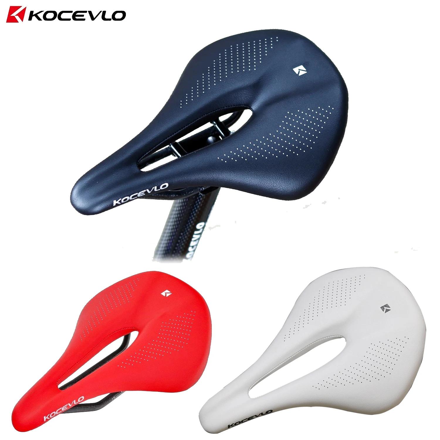 Kocevlo-Carbon Fiber Road Bike Seat Closure, Mountain Bike Seat Bag, Ultralight, Comfortable, Waterproof, Leather Surface