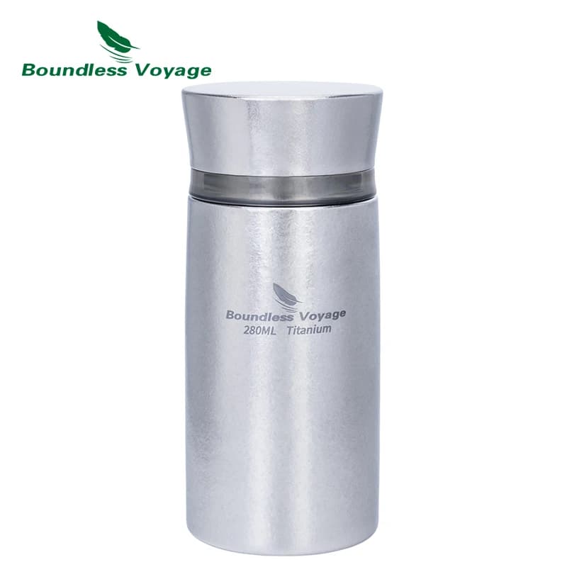 Boundless Voyage 280ml Titanium Vacuum Flask piccola bottiglia isolata portatile Car Travel Coffee Tea Cup mantiene caldo/acqua ghiacciata