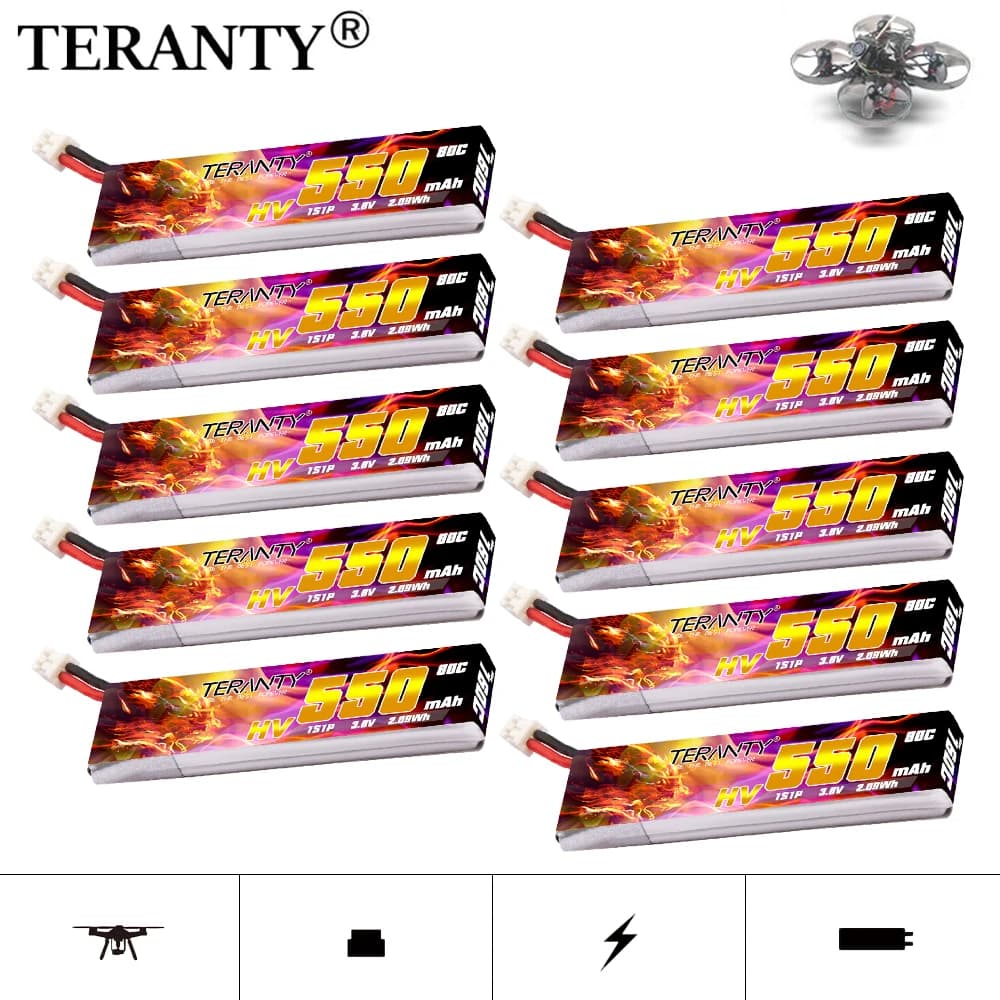 GNB HV 1S 3.8V 450mAh 80C/160C LiPo Batteria Per Drone Da Corsa FPV Tiny7 Beta75S Emax Tinyhawk Snapper7 Quadcopter Parti del Modello