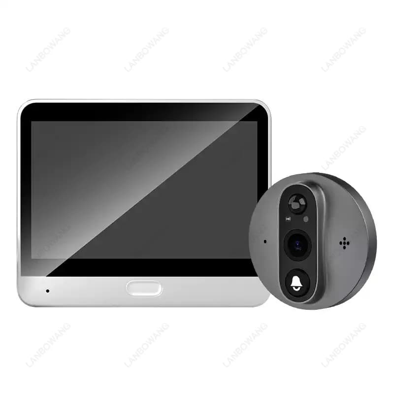 4.3 Inch 2MP WiFi Visual Peephole Doorbell Work With Tuya APP, PIR Night Vision Wireless Video Intercom For IOS Android Home