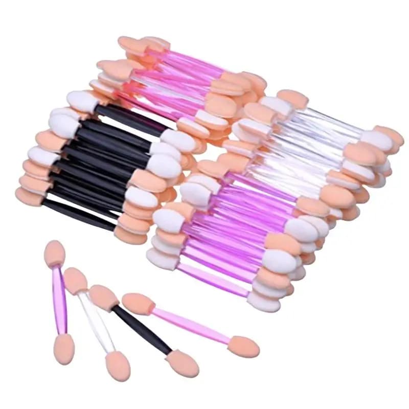 50pcs Disposable Eye Shadow Brush Makeup Dual Sided Sponge Plastic Set Eye Shadow Brushes For Cosmetic Applicator Makeup Tools