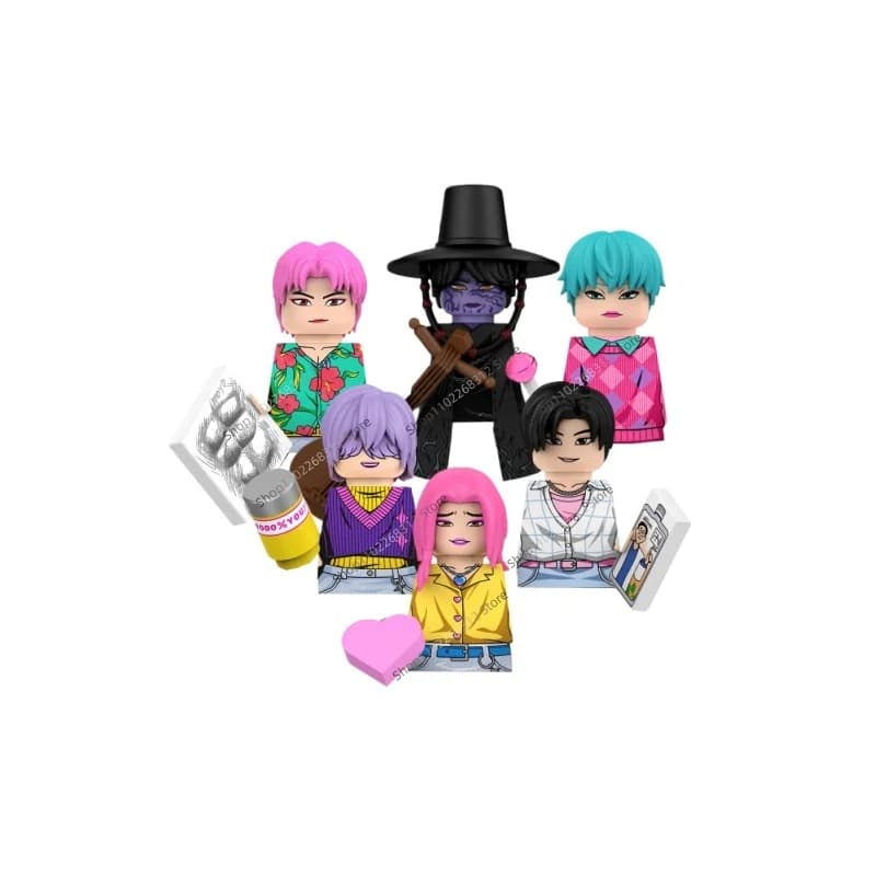 New Korean Wave pop Anime WM3082-WM3090 Bricks WM6230 Action Figure Cartoon Character Figurines Building Blocks Model Toys Gifs