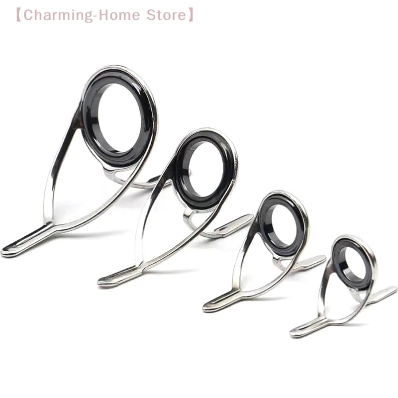 【M】4Pcs Stainless Steel Fishing Rod Repair Kit, Guide Ring Tip Set, Pole Circle Eye Wire Loop Replacement Parts for Tackle Fix