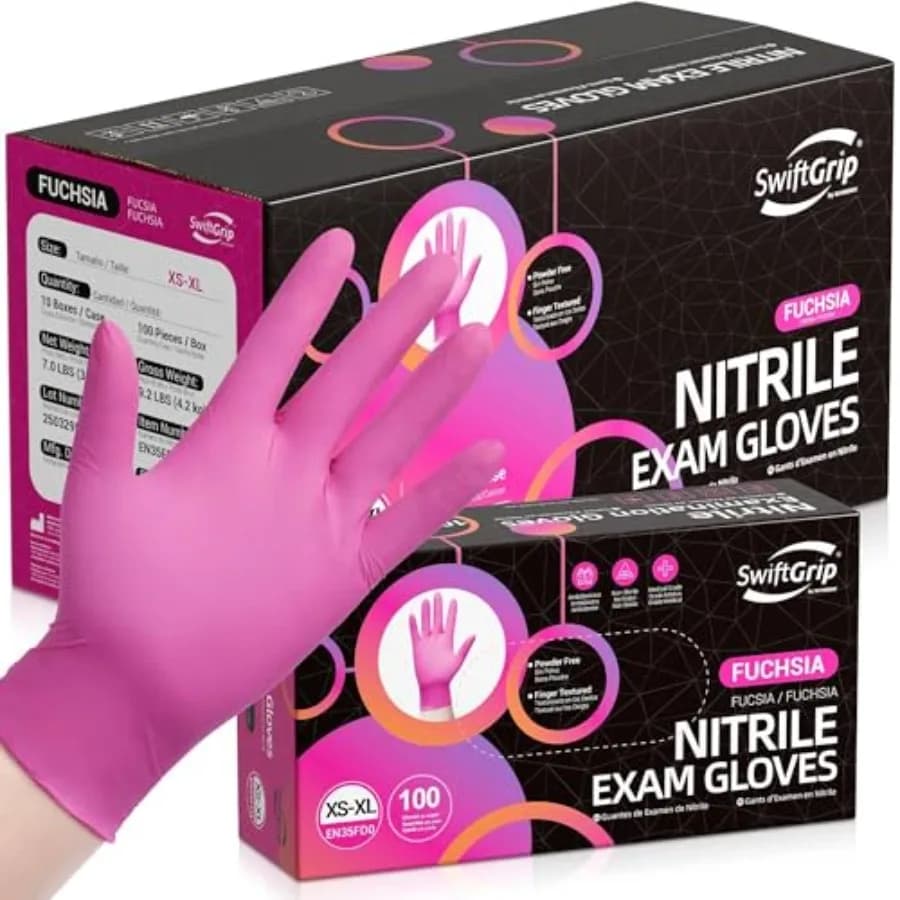 Guanti in Nitrile Senza Lattice Monouso 3-mil - /Fucsia