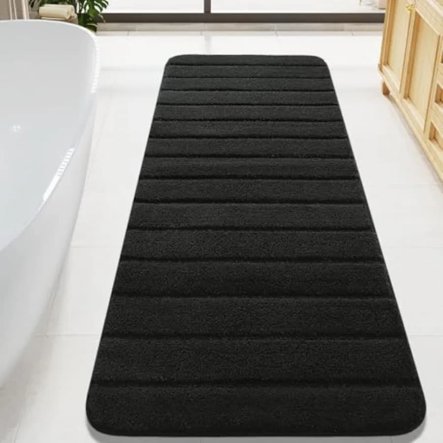 Tappeti Lunghi da Bagno, Grande Tappeto Antiscivolo Lavabile e Assorbente in Microfibra, Morbido e Confortevole Tappeto Runner per Bagno di Lusso