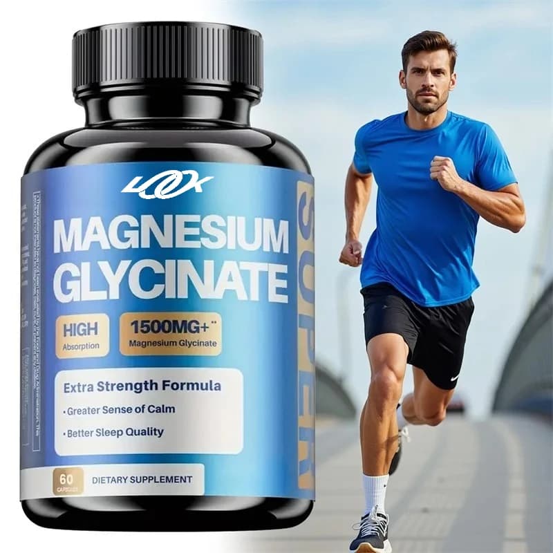 Integratore di glicinato di magnesio: promuove il rilassamento muscolare e la salute delle ossa, riduce lo stress, non OGM, rinforza le ossa